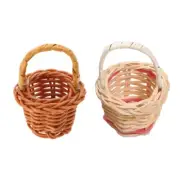 10pcs Small Baskets with Handle Picnics Baskets Miniature DIY Craft Supplies