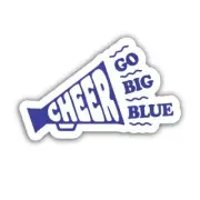 Go Big Blue Cheer Megaphone Sticker