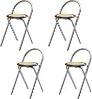 Set of 4 Folding Rattan Chairs Steel Frame 150kg Capacity Commercial Stackable Folding Seat for Indoor Dining Office Outdoor Events Wedding Party