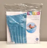 INTEX TRANSPARENT BLUE INFLATABLE SWIMMING POOL FLOATING MAT LOUNGER 72"X27"