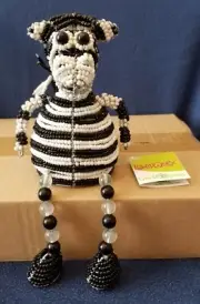 Zebra Shelf Sitter * Beadworx by Grass Roots Creations * New with Tags
