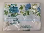 Full Double Flat Sheet Muslin Non-Iron Floral Westpoint Pepperell USA NOS
