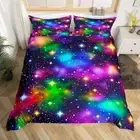 Galaxy Duvet Cover Set Queen Size Space Theme Comforter Cover Starry Sky