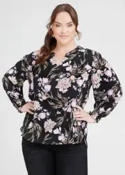 TAKING SHAPE - VIRTUELLE Natural Boho Floral Top -sizes 12, 14 & 16 -RRP $129.95