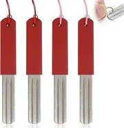 KOUHA Pack of 4 Fish Hook Sharpener Fish Hook Sharpener Fishing Hook Grinder with Handle and Hanging for Outdoor Fishing Red Dart Grinder Dart Sharpener Tip