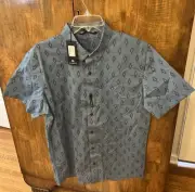 Travis Mathew Sidetracked Blue Stretch Button Down Shirt Sz Med. NWT
