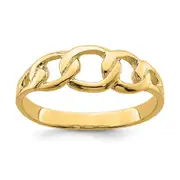 14K Yellow Gold Polished Chain Link Ring