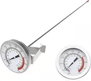 [Lightbeam] 16" Long Stem Deep Fry Thermometer with Clamp, Instant Read 2" Dial Meat BBQ Thermometer for Deep Fry, Grill, Turkey, Candy, Coffee etc