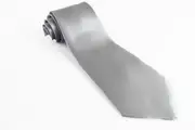 Mens Silver 10Cm Plain Neck Tie