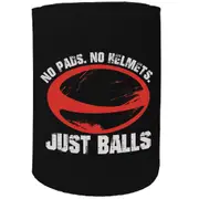 Alcohol Stubby Holder - No Pads No Helmet Football Rugby - Funny Novelty Birthday Gift Joke Beer