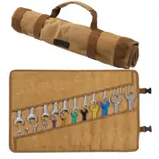 Wrench Roll Up Organizer Pouch,Heavy Duty 16oz Waxed Canvas Tool Bag, 24 Pock...