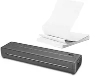 A4 Portable Thermal Printer 203DPI with 100 Sheets Thermal Paper Wireless Portable Printer Inkless -Compatible Mini Portable A4 Label Maker Home Office Use Compatible with Smartphone