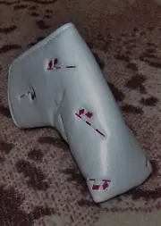 NEW PRG Dancing Magnetic Blade Putter Head Cover FRIARS HEAD GOLF CLUB White Red
