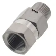 10 Erie Tools Pressure Washer 3/8" Male to Female NPT Stainless Steel Coupler