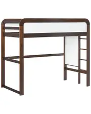 Walker Edison Modern Solid Wood Bunk Bed with Ladder, Twin Loft