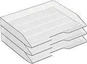 Acrimet Stackable Letter Tray 3 Tier Side Load Plastic Desktop File Organizer (Clear Crystal Color)