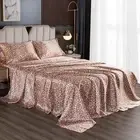 Silk Sheet California King 4 Pcs Satin Bed Sheets, Cooling Sheets Set