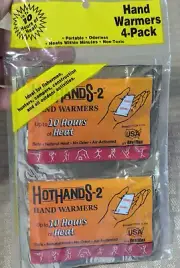 Lot of 4 x Hothands-2 Air-Activated 10 Hour Hand Warmers Fishing Hunting Camping
