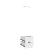 Lugna White 2 Drawer 1 Hangrail Kit – To Suit 450 X 580mm Cabinet Shell