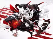 Anime girls aircraft carrier hime red eyes white hair Playmat Gaming Mat