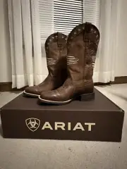 Ariat USA Flag Circuit Patriot Brown Square Toe Women's Western Boots 7 C