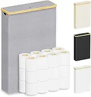 SpaceAid Extra Large Toilet Paper Storage with Lid, Hold up to 24 Regular Rolls or 18 Mega Rolls, Slim Toilet Paper Basket Holder Bin Container, Bathroom Accessories Organizer, Grey