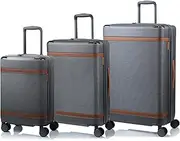 [Champs] Vintage III Collection' 3-Piece Expandable HARDSIDE Spinner Luggage Set with USB Port