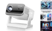 [Electric Focus & Auto Keystone] Mini Projector with WiFi Bluetooth, Portable