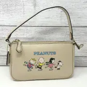 Coach X Peanuts Nolita 19 Purse With Snoopy And Friends Motif Ivory Multi CE858