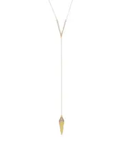 Amorium 18K over Silver CZ V Pendulum Necklace