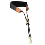 Saxophone Neck Strap,Leather Saxophone Strap Closed Swivel Metal Hook with