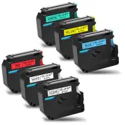 6 Fits Brother P-Touch Label Tape M-K231 White Clear Red Blue Green Yellow 12mm