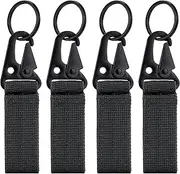 IronSeals Nylon Webbing Keychain Tactical Molle Gear Key Ring, Outdoor Molle Webbing Belt Buckle Metal Hook Hiking Backpack Clasp Key Ring Holder Key Chain