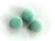 Amazonite, Beautiful Flat Coin Beads 12mm Approx, Bag Of 3 Beads