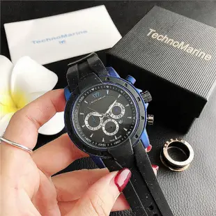 Technomarine Watch 新款矽膠手錶女士/男士手錶法國高品質瑞士石英手錶戶外運動海洋版多款式