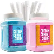The Candery Cotton Candy Floss Sugar (2-Pack) Includes 100 Premium Cones | Ra...