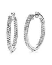 Amairah Silver 1.75 ct. tw. Lab-Grown Diamond Hoops