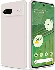 GiiYoon Case Compatible with Google Pixel 7, High-Quality Liquid Silicone Case, All-Round Protection Mobile Phone Case, Scratch-Resistant, Soft Microfibre Lining, White