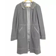 Rebecca Taylor Gray Sequin Zip Up Duster Jacket Dress Size 10