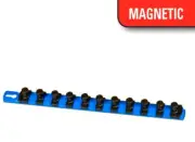 Ernst 8417M 13" LONG 1/4" Drive Magnetic TWIST LOCK Socket Rail Organizer - Blue
