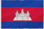 PTEROSAUR Cambodia Flag, 2x3 Ft Cambodian National Flag, Brass Grommets Indoor Outdoor Decoration Banner