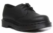 Dr Martens 1461 Mono 3 Eye Lace Up Virginia Leather In Black Black Size UK 3 - 8