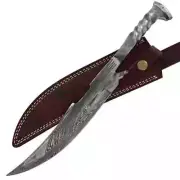 Custom Handmade Damascus Steel Fixed Blade High Carbon Steel Outdoor Bowie Knife
