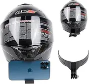 [PellKing] Universal Motorcycle Helmet Chin Action Camera Mount, Flexible Adhesive Helmet Mount Compatible with GoPro Hero11 10 9 8 7 6 5 Black,Insta360,AKASO,DJI Action Sports Cam Accessories