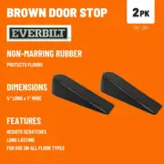 Everbilt Heavy-Duty Brown Rubber Door Stop, Non-Marring Rubber - Pack of 2