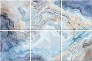 Ruonin.X 6 Pack Decorative Art Acoustic wall panels,Better Acoustic Treatment than foam, Premium Sound Absorbing and Soundproof wall panels for Recording studios and homes, 72"x48" inch—Flowing Colors