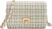 [KERYHEBN] Crossbody Bags Shoulder Bag for Women Small Purses Handbags Leather Evening Bag Quilted Satchels, with Chain Strap