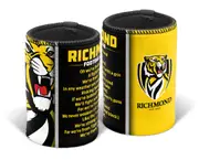 Richmond Tigers AFL TEAM SONG Beer Can Bottle Cooler Stubby Holder Cosy