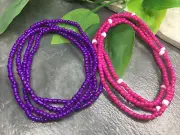 2 PC Handcrafted Waist Beads Jewelry African Boho Bracelet Anklet Set New 8565