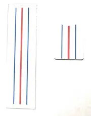 Sticker for Golf Putter and Ball Marker (Triple Track) (Red and Blue, 2 Pack)
